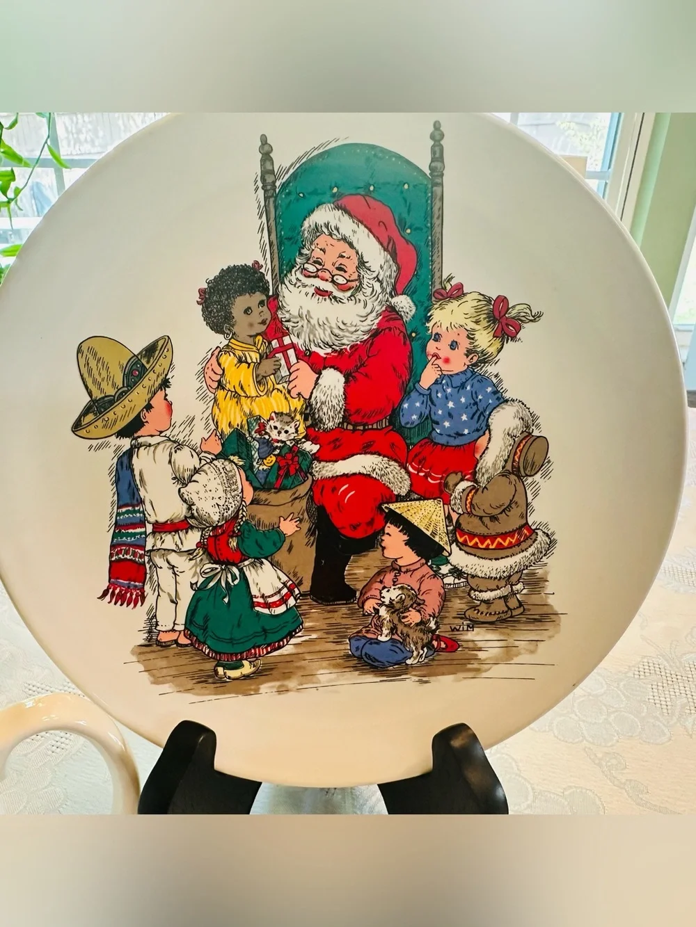 Vtg 1992 Potpourri Press Christmas Plate & Mug Set 